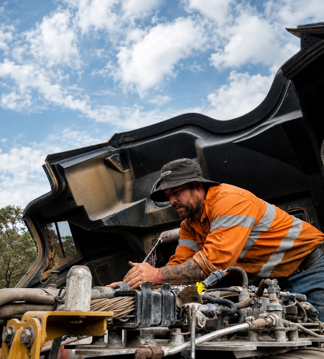 McCarthy technician working on heavy machinery